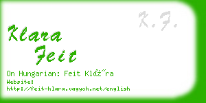 klara feit business card